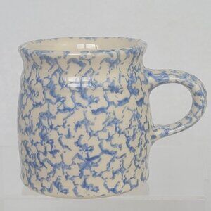 The Workshop Of Gerald Henn Roseville Ohio Ceramic Blue Spongeware Coffee Cup
